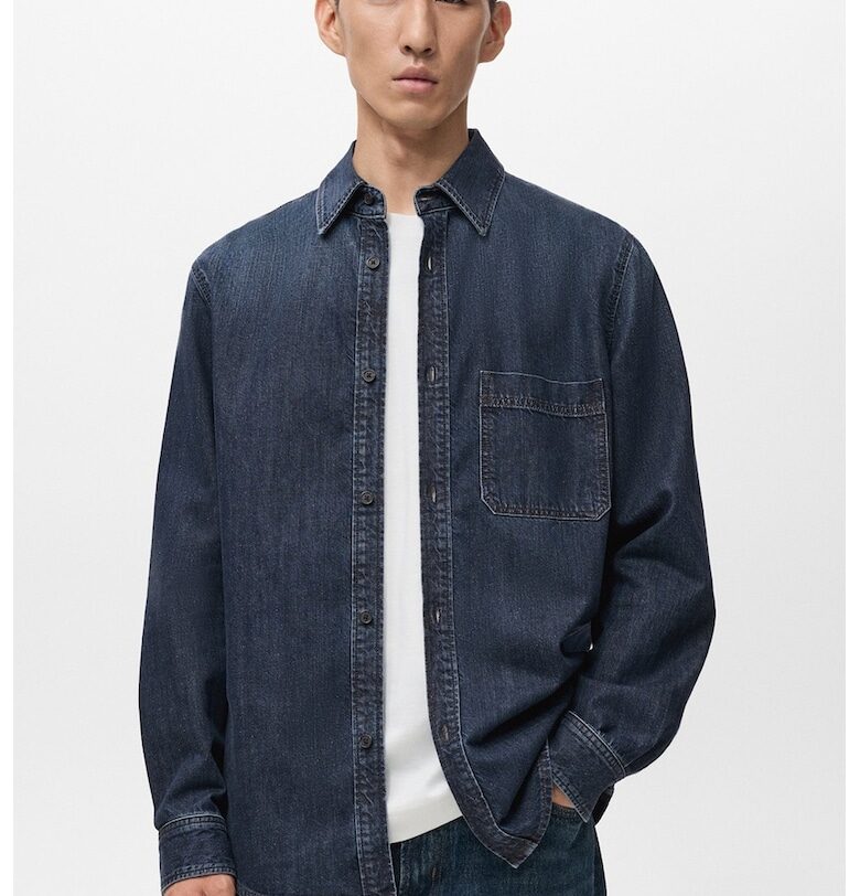 Дънкова риза със стандартна кройка Mango