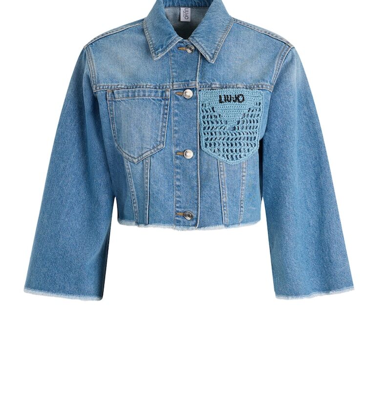 Дънково късо яке с плетена дантела Liu Jo