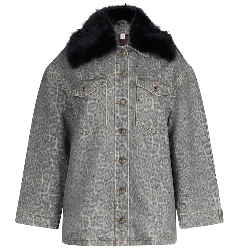 Дънково яке с яка от еко пух Liu Jo