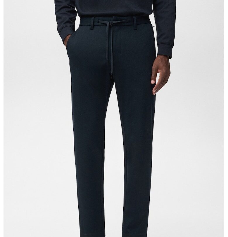 Едноцветен панталон с връзка Mango