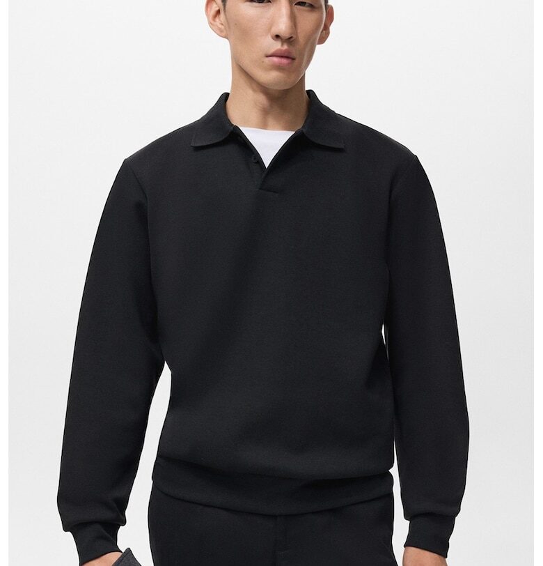 Едноцветен суитшърт с яка Mango