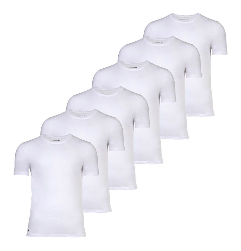 Едноцветна слим тениска - 6 броя Lacoste