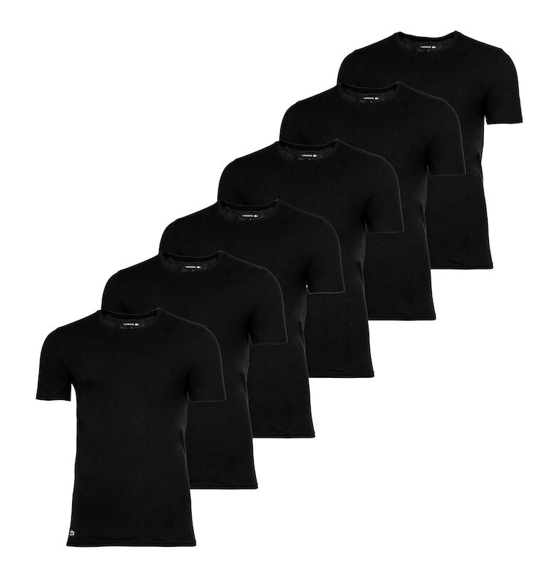 Едноцветна слим тениска - 6 броя Lacoste