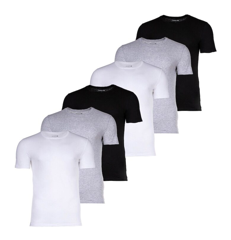Едноцветна слим тениска - 6 броя Lacoste