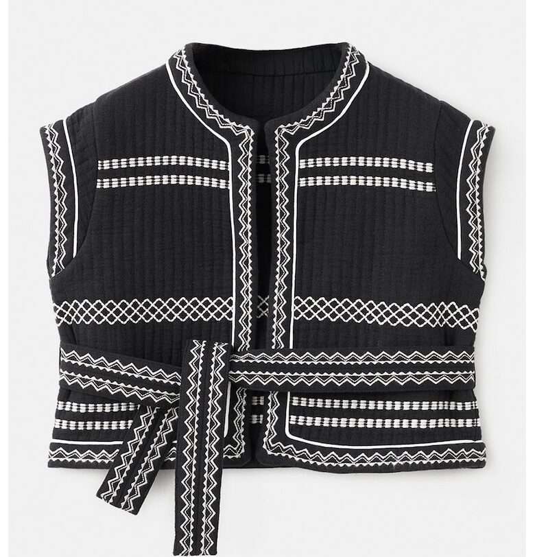 Елек с органичен памук и бродерии Mango