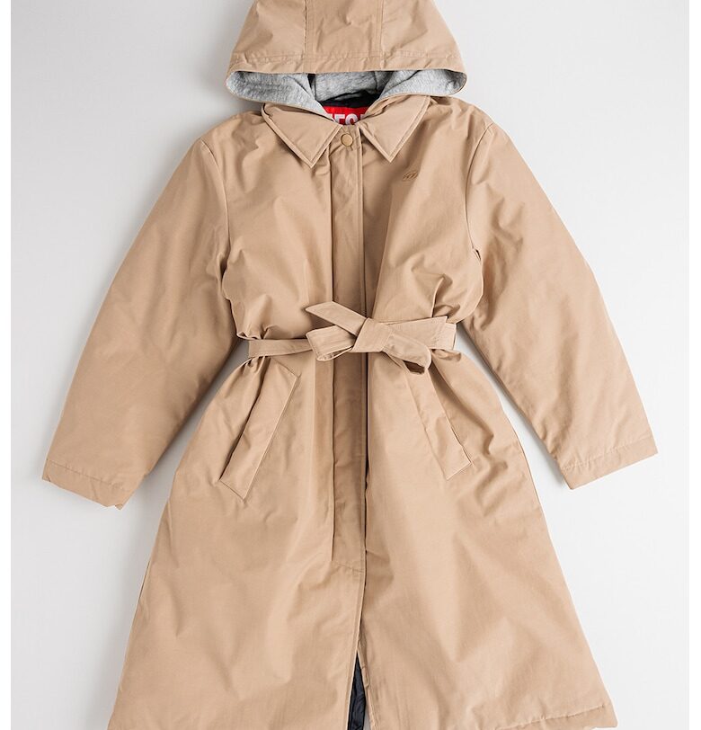 Застъпено палто с качулка и връзка Diesel