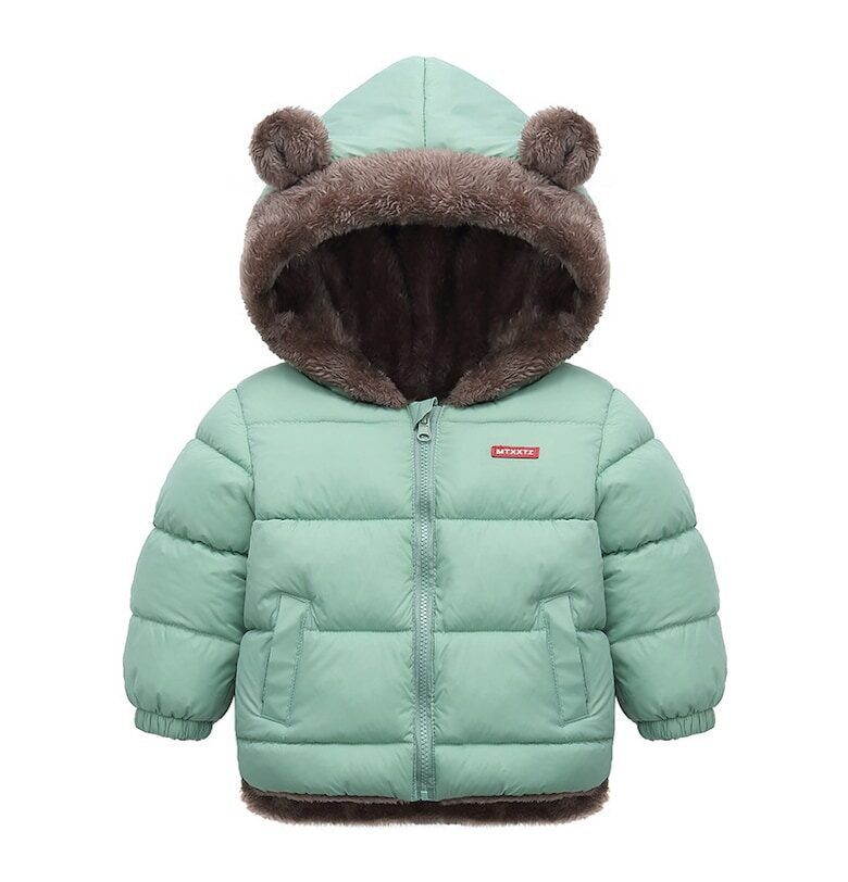 Зелено детско кожено яке Nannie