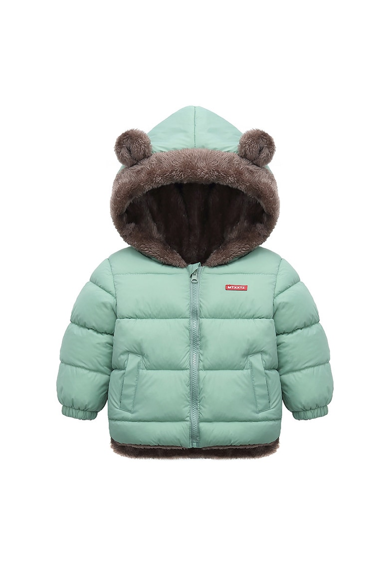 Зелено детско кожено яке Nannie