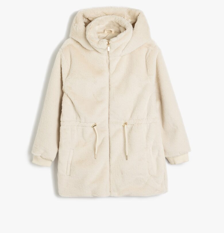 Зимно яке от еко вълна с качулка KOTON