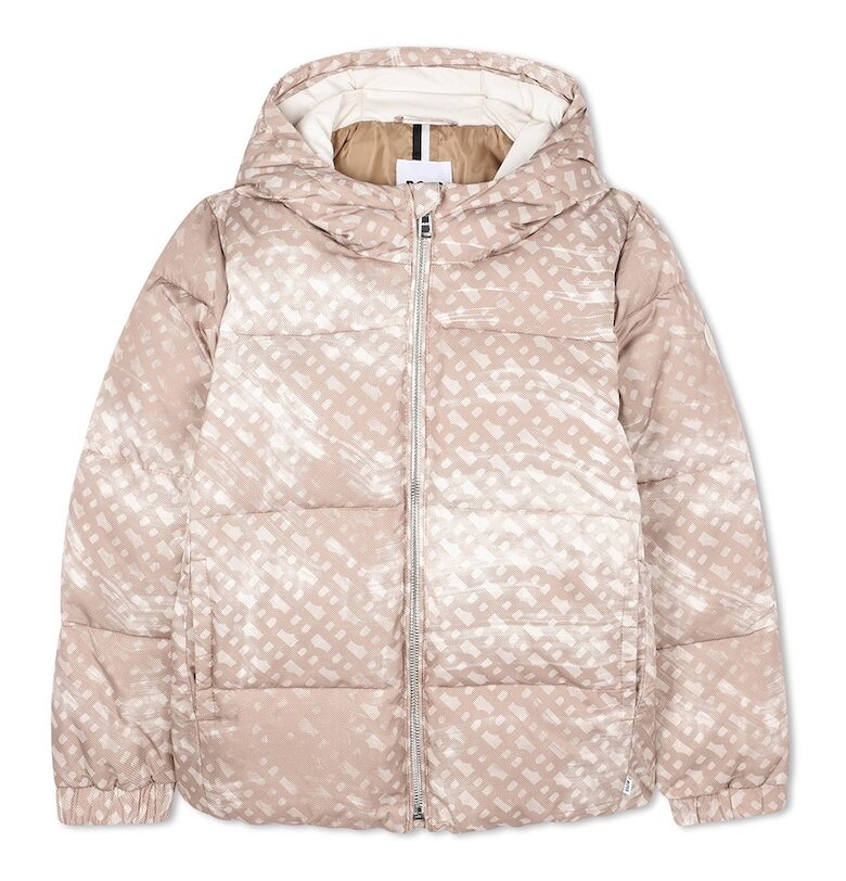 Зимно яке с качулка и цип BOSS Kidswear