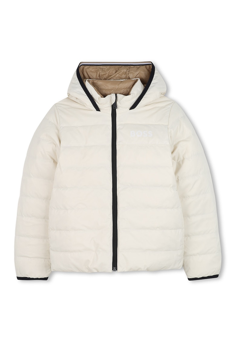 Зимно яке с пухена вата - цип и лого BOSS Kidswear