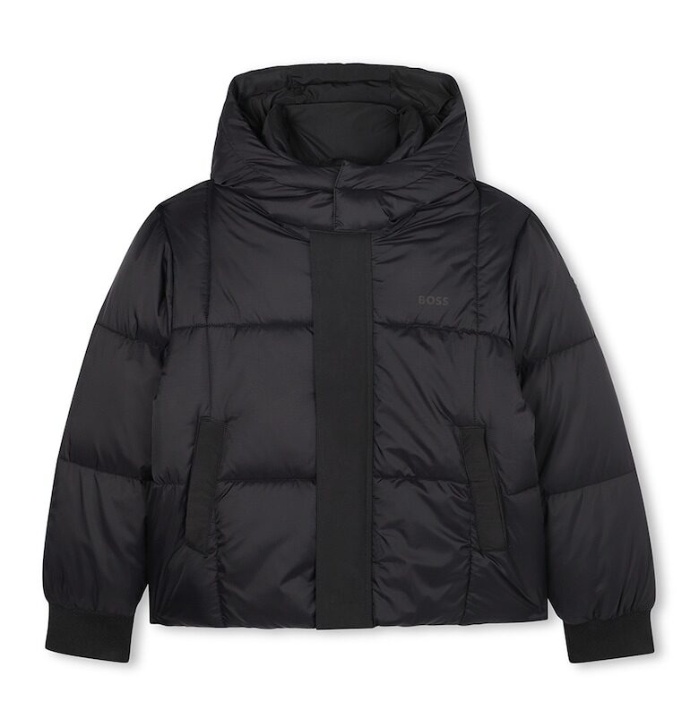 Капитонирано яке с качулка BOSS Kidswear