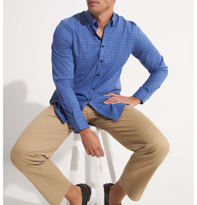 Карирана риза с копчета на яката June