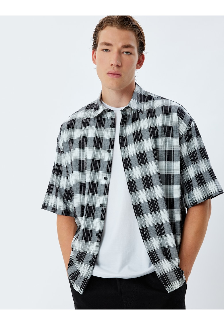 Карирана риза с къси ръкави KOTON
