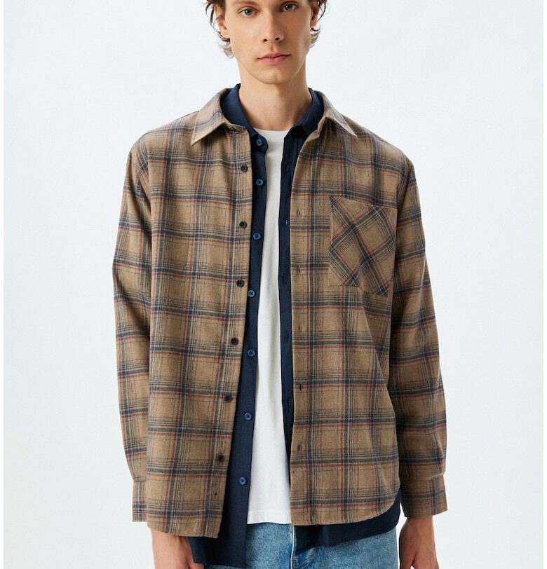 Карирана риза със свободна кройка KOTON