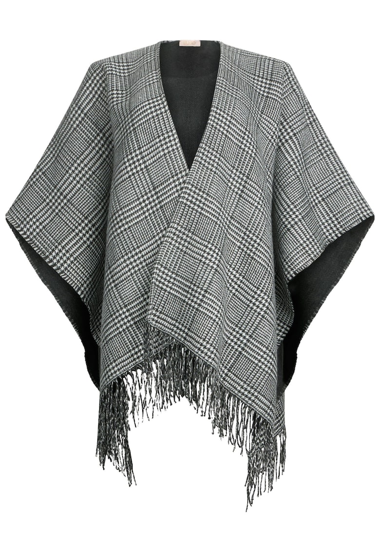Карирано пончо с ресни Liu Jo