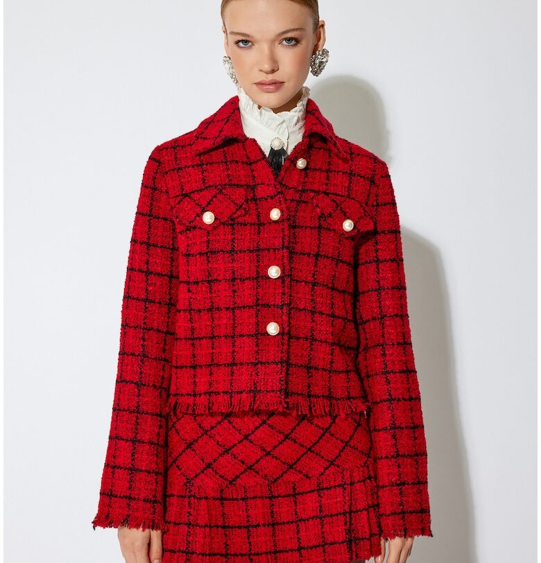 Карирано яке с джобове с капаче KOTON