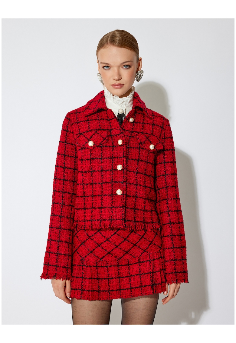 Карирано яке с джобове с капаче KOTON