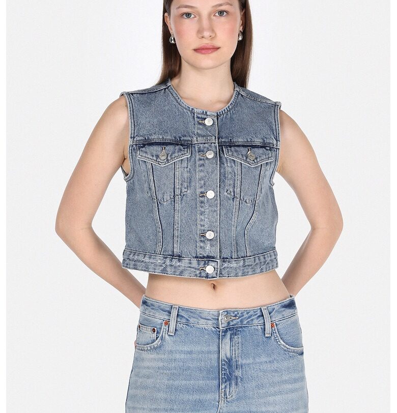 Къс дънков елек COLINS