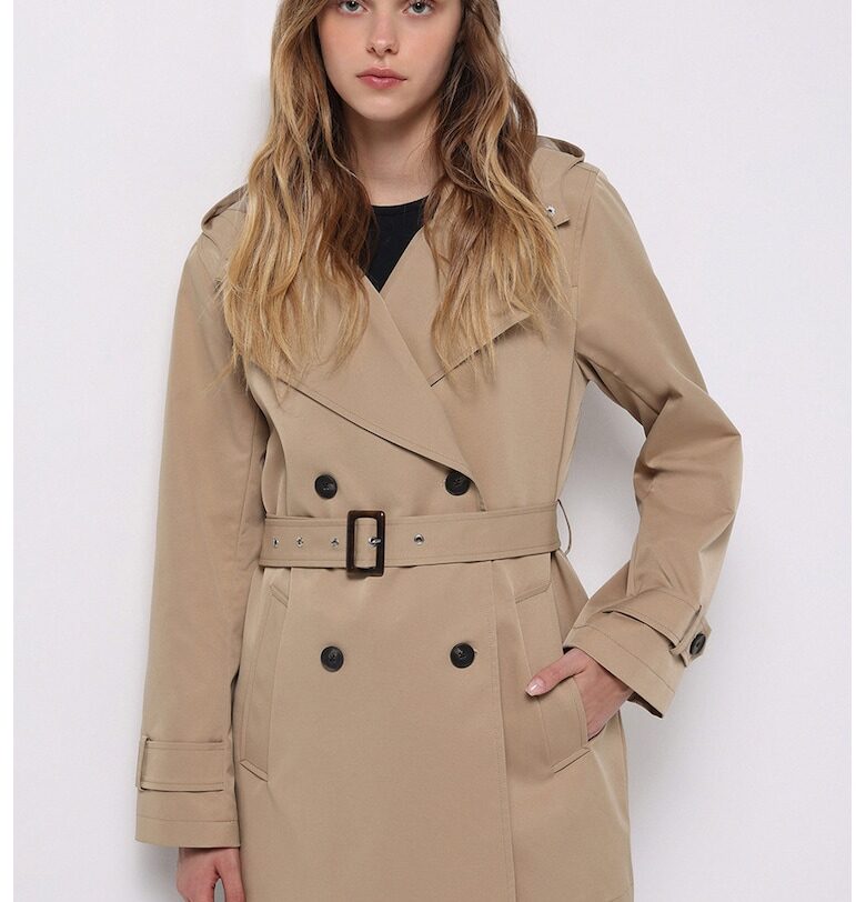 Къс тренч-палто с колан COLINS