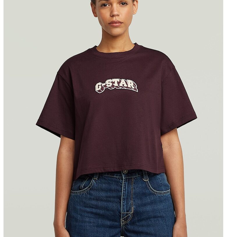 Къса тениска от органичен памук с лого G-STAR