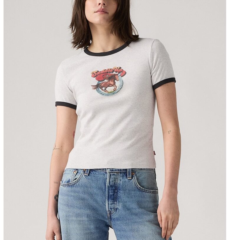 Къса тениска с фигурален принт Levis