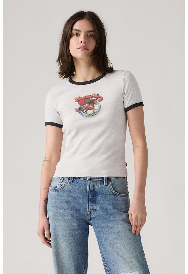 Къса тениска с фигурален принт Levis