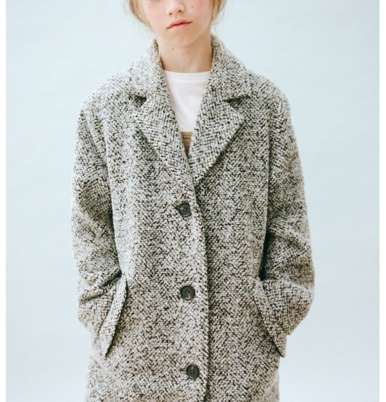 Късо палто с шарка на рибена кост Mango