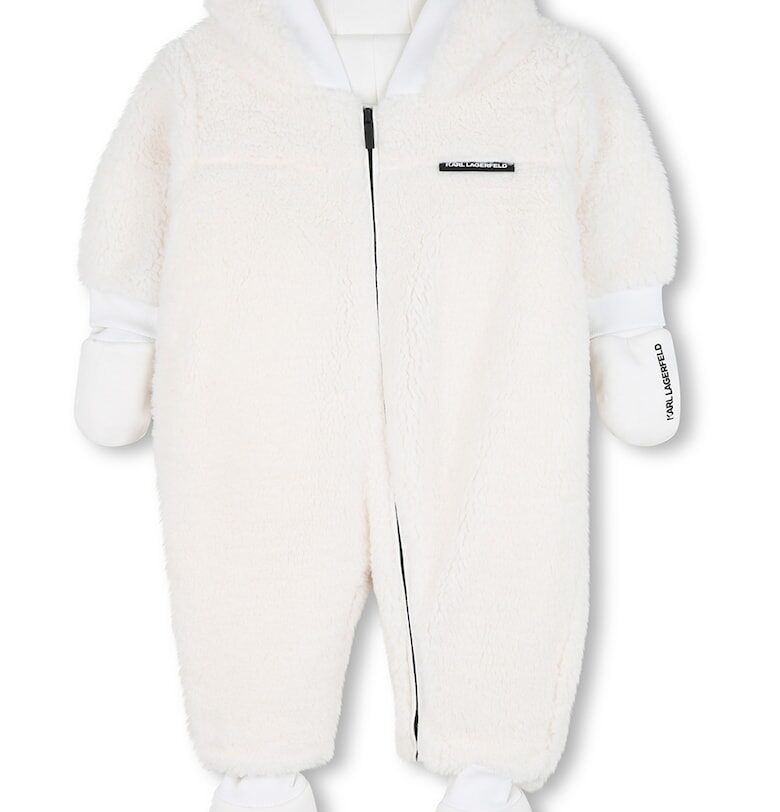 Мъхест гащеризон с качулка KARL LAGERFELD KIDS