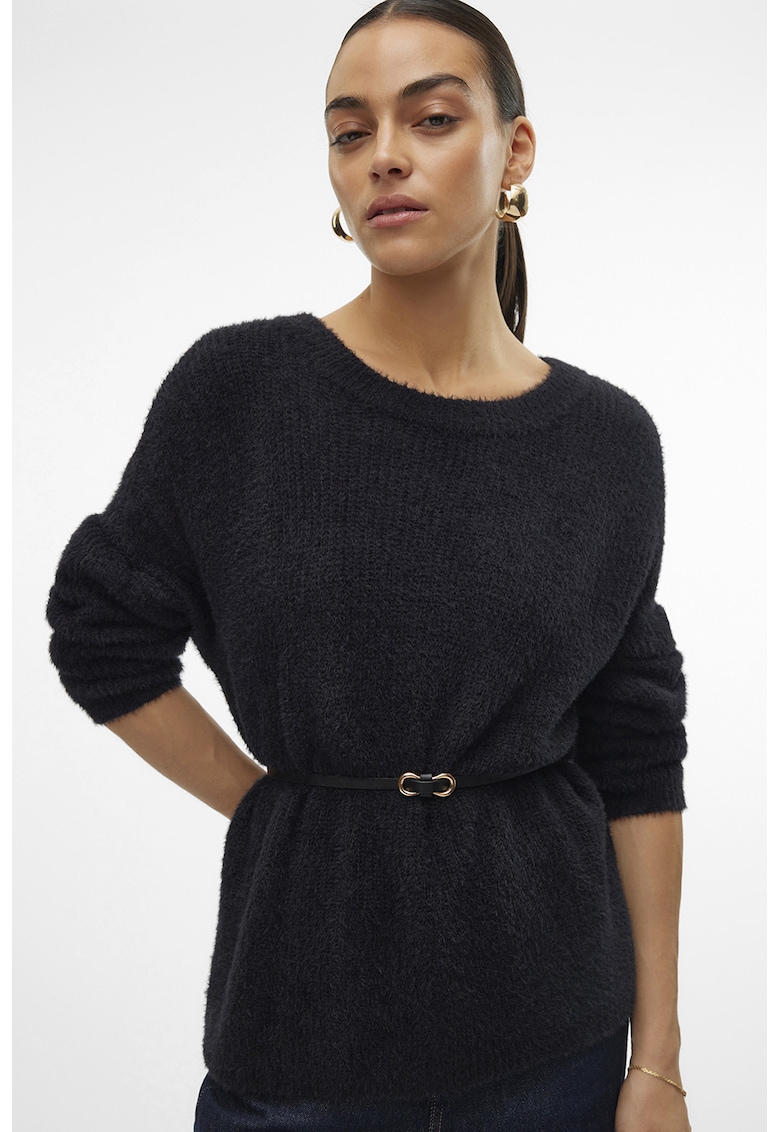 Мъхест свободен пуловер с деколте тип лодка Vero Moda