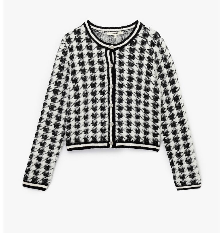 Мъхеста жилетка с пепит KOTON