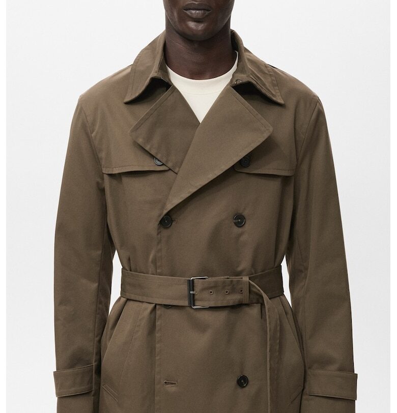 Непромокаем тренч с колан Mango