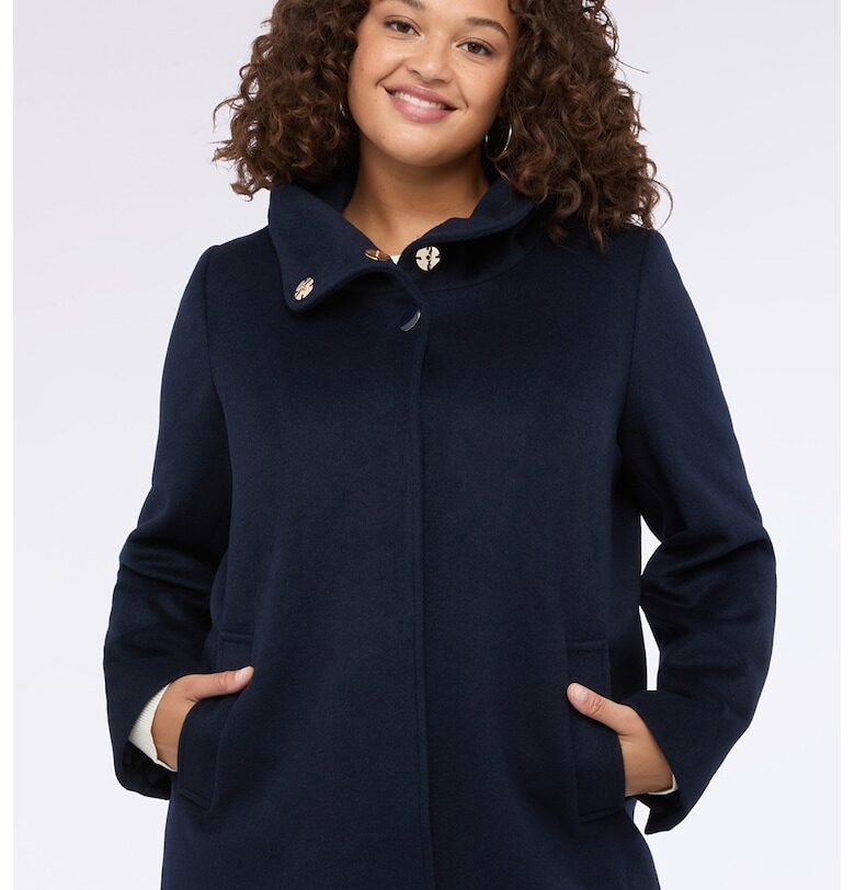 Палто с вълна с висока яка Fiorella Rubino