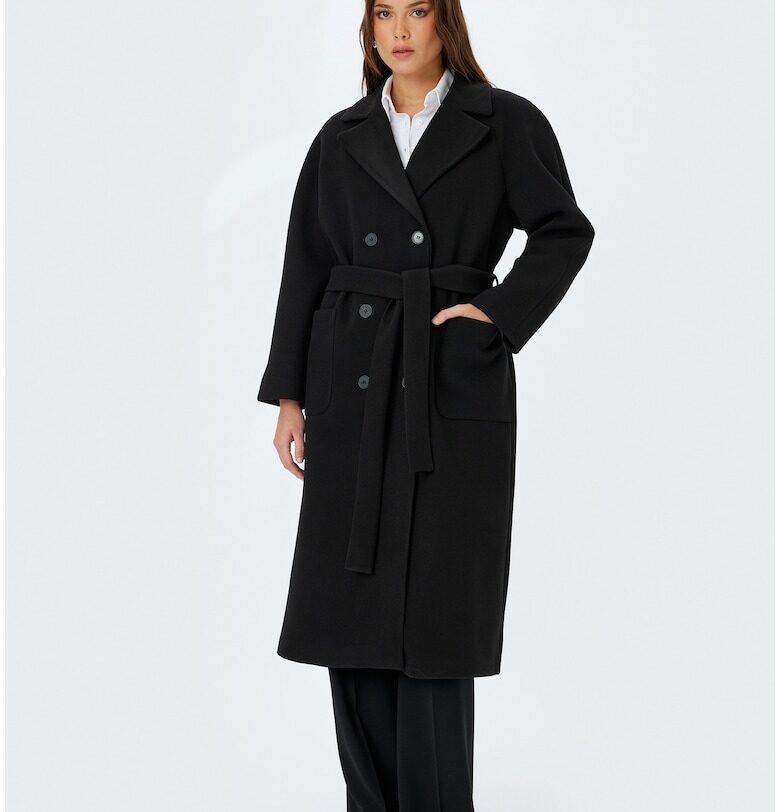 Палто с текстилен колан KOTON