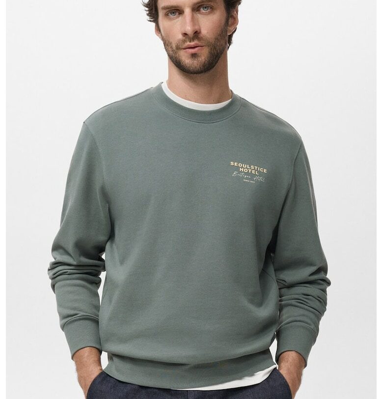 Памучен суитшърт с паднали ръкави Mango