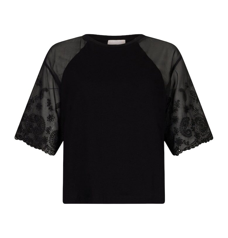 Памучна блуза с овално деколте Liu Jo