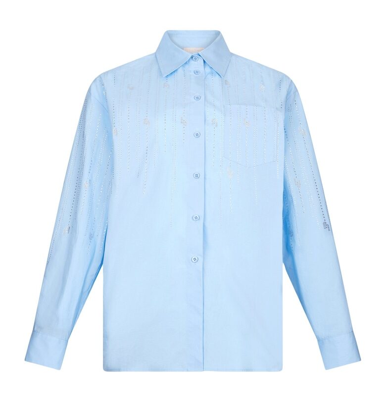 Памучна риза с декоративни камъни Liu Jo