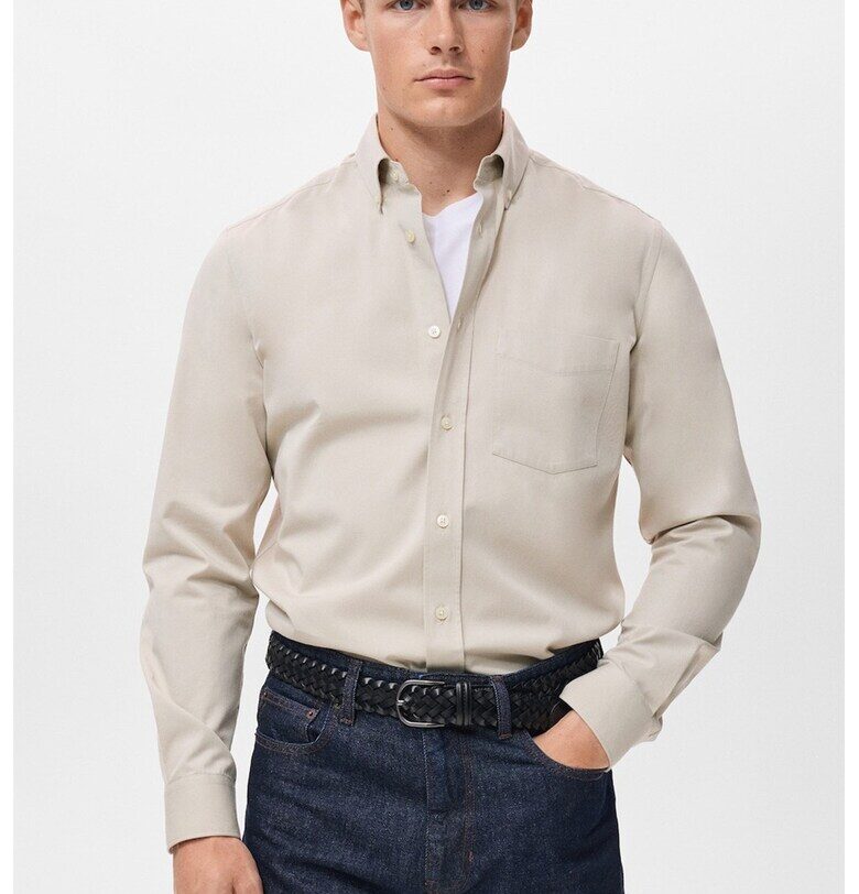 Памучна риза с дълги ръкави Mango