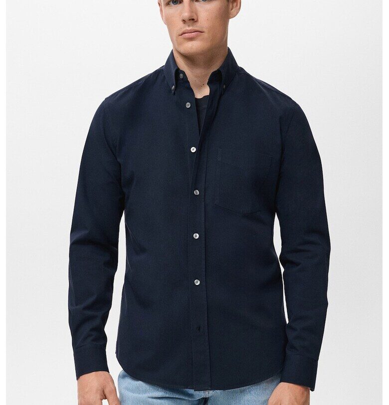 Памучна риза с дълги ръкави Mango