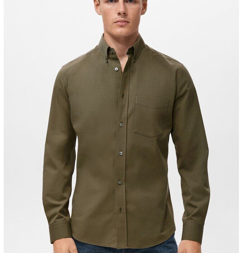 Памучна риза с дълги ръкави Mango