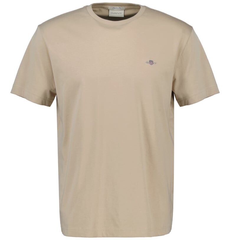 Памучна тениска Shield с овално деколте Gant