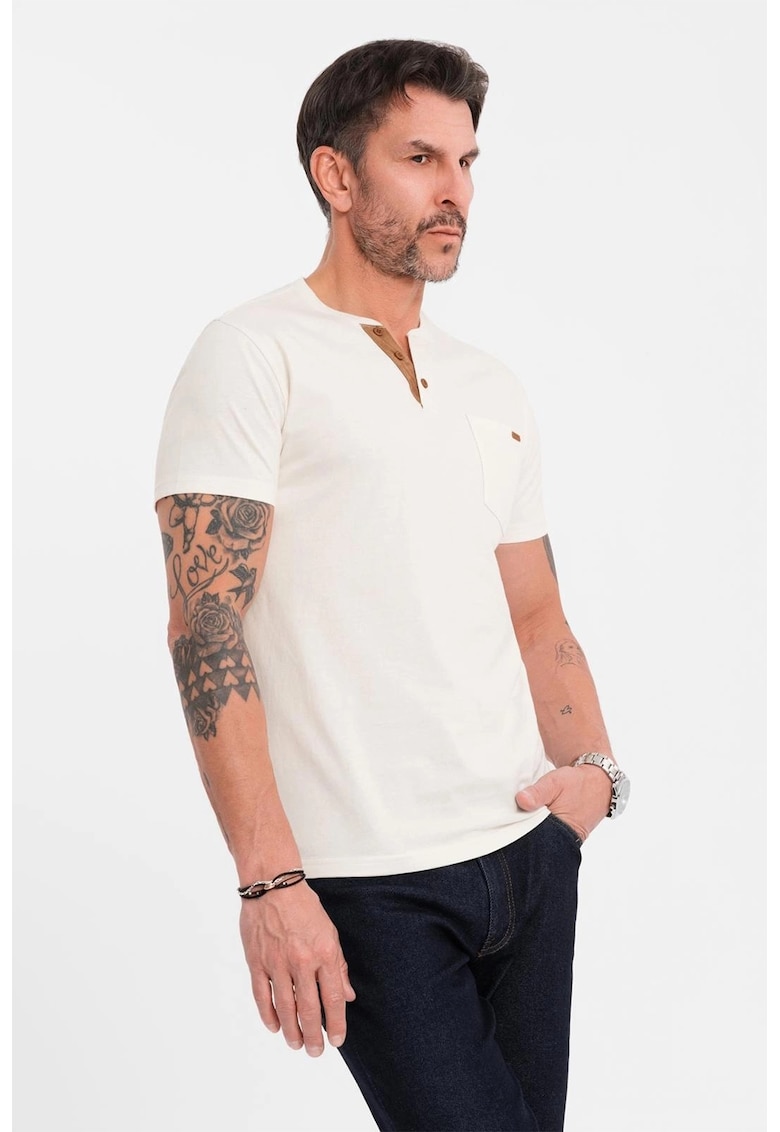 Памучна тениска с копчета OMBRE