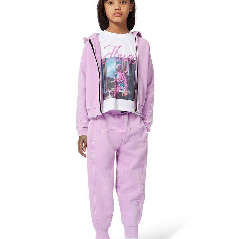 Памучна тениска с лого и фотопринт HUGO