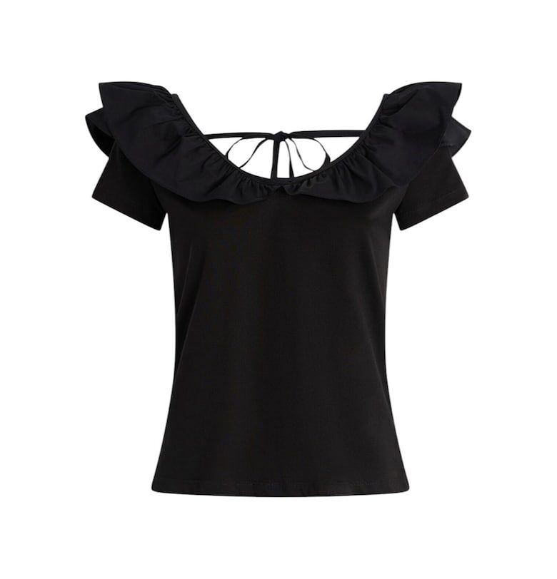 Памучна тениска с набирания Liu Jo