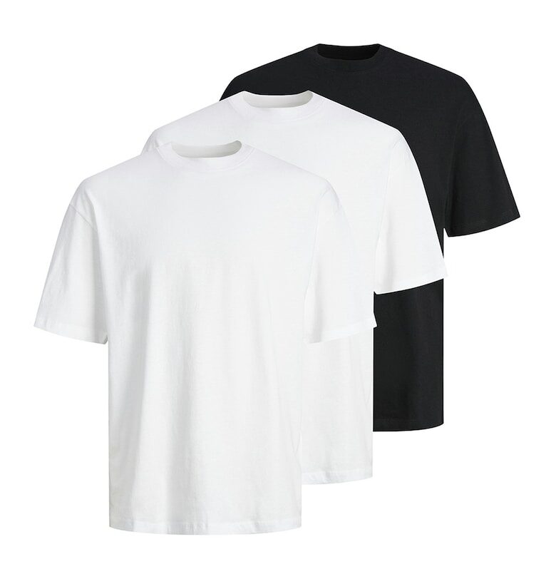 Памучна тениска с овално деколте - 3 броя Jack  Jones