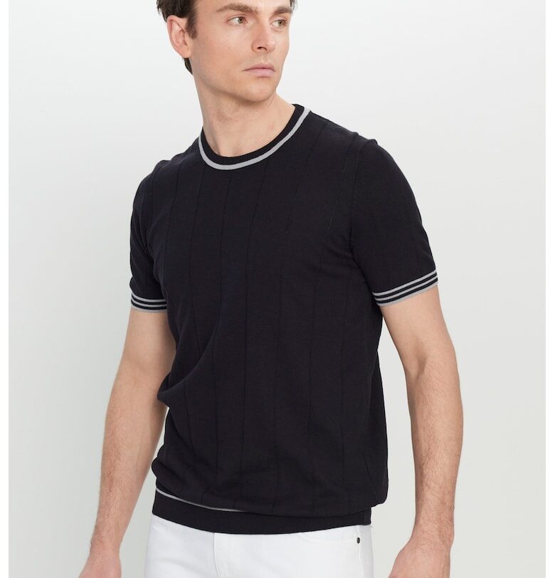 Памучна тениска с овално деколте ACCo