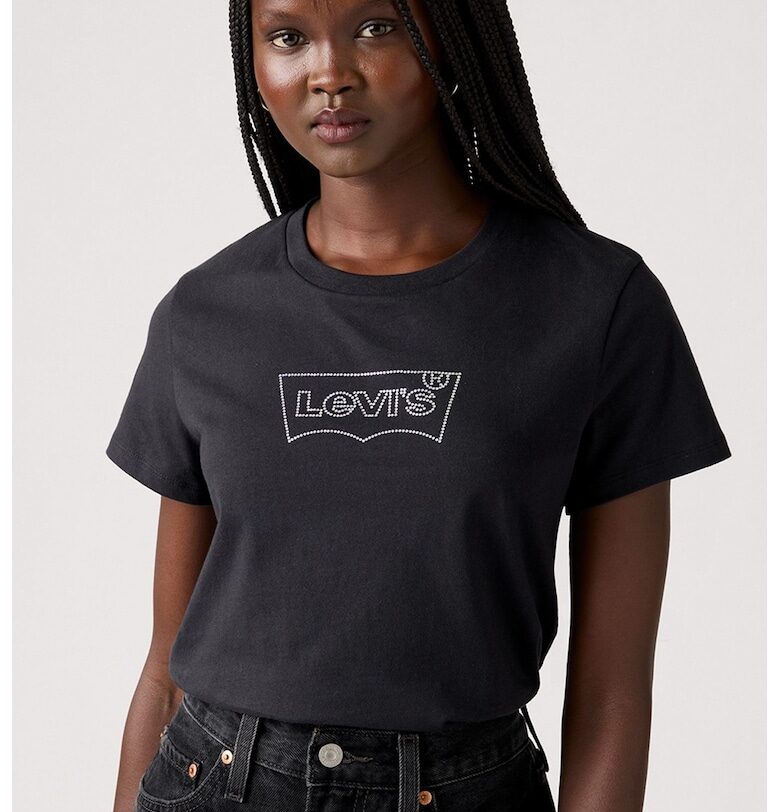 Памучна тениска с овално деколте Levis