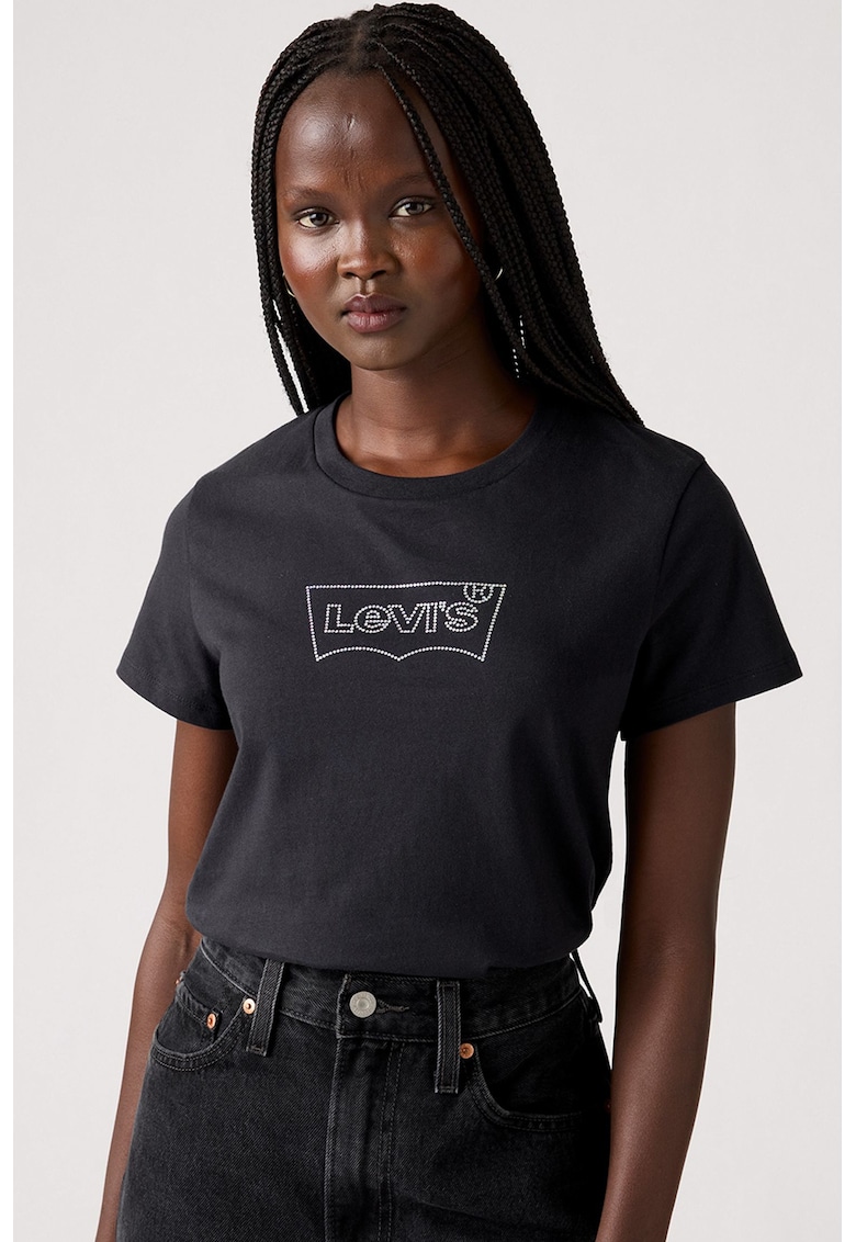 Памучна тениска с овално деколте Levis