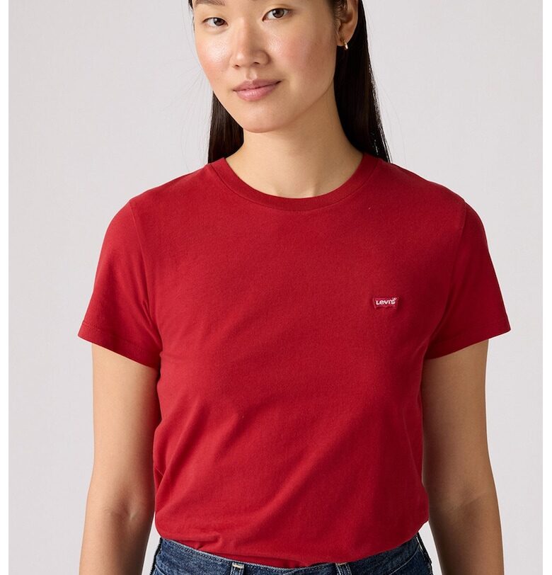 Памучна тениска с овално деколте Levis