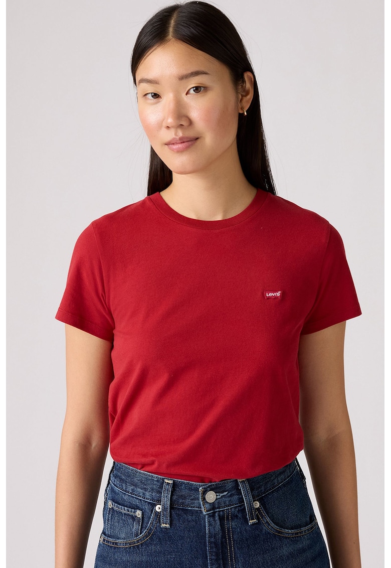 Памучна тениска с овално деколте Levis